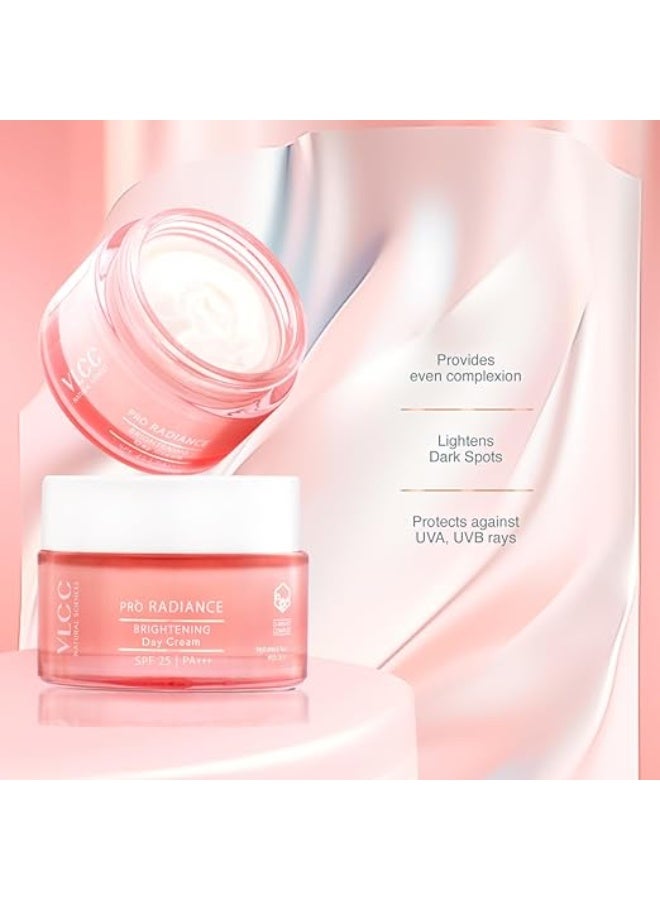 VLCC Pro Radiance Skin Brightening Day Cream SPF 25 PA +++ - 50g For Lightening Dark Spots with UV Protection | Helps Even Tone | With Lavender Oil, Nutmeg Oil, Mulberry Extracts. - Image 4